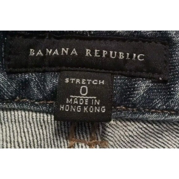 Banana Republic Stretch Capri Pants Size 0 Stretch Blue Jean's Cuffed Hem - Picture 4 of 11